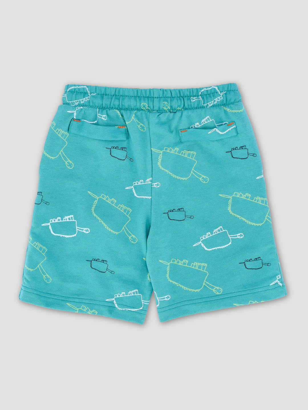 Pre-Boys Print Fleece Shorts - Teal