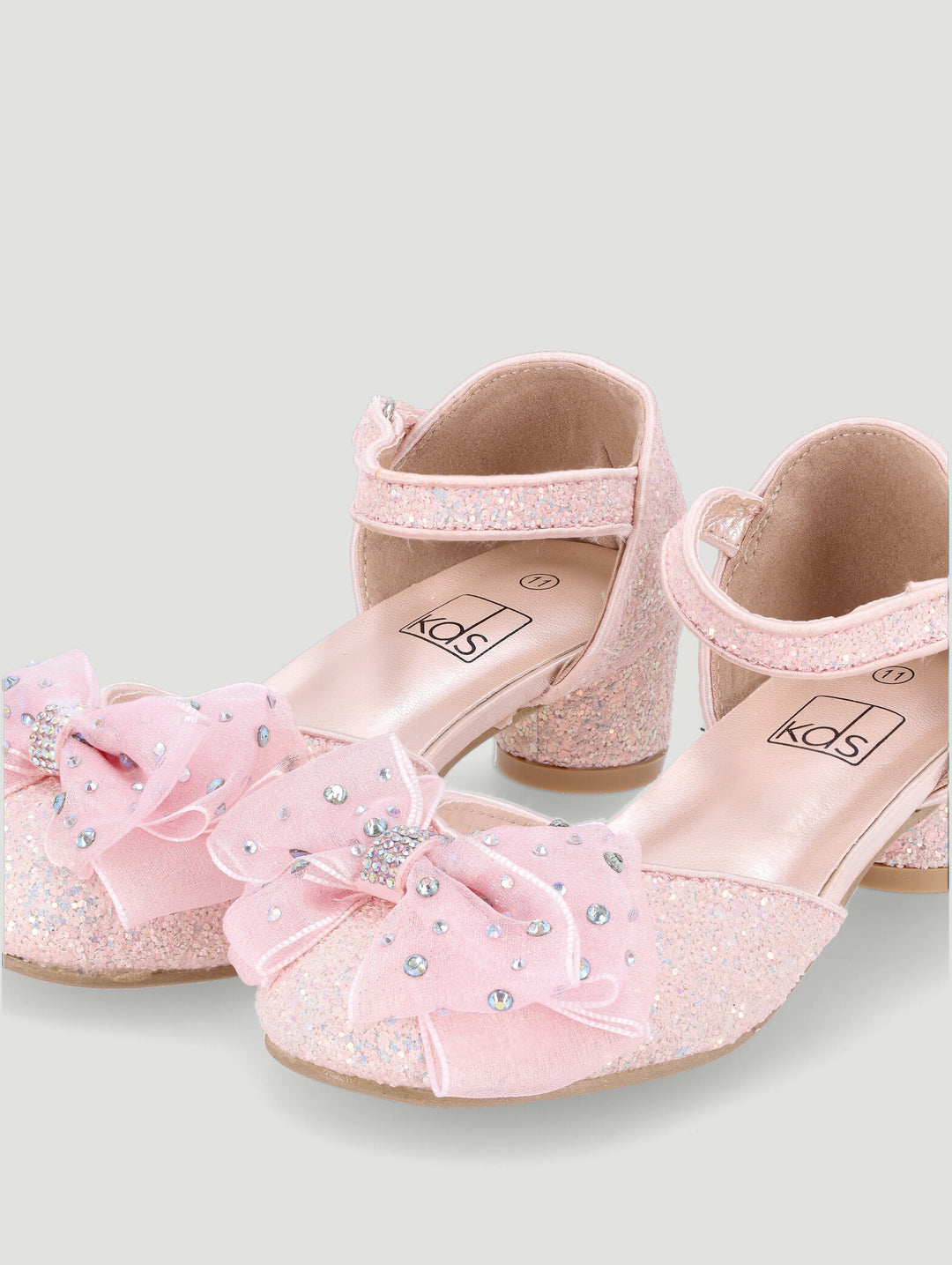 Pre-Girls Bow Glitter Heel - Pink