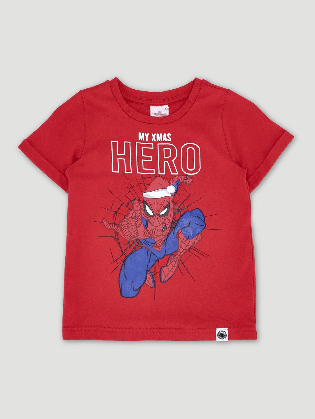 Pre-Boys Spiderman Xmas Tee - Red