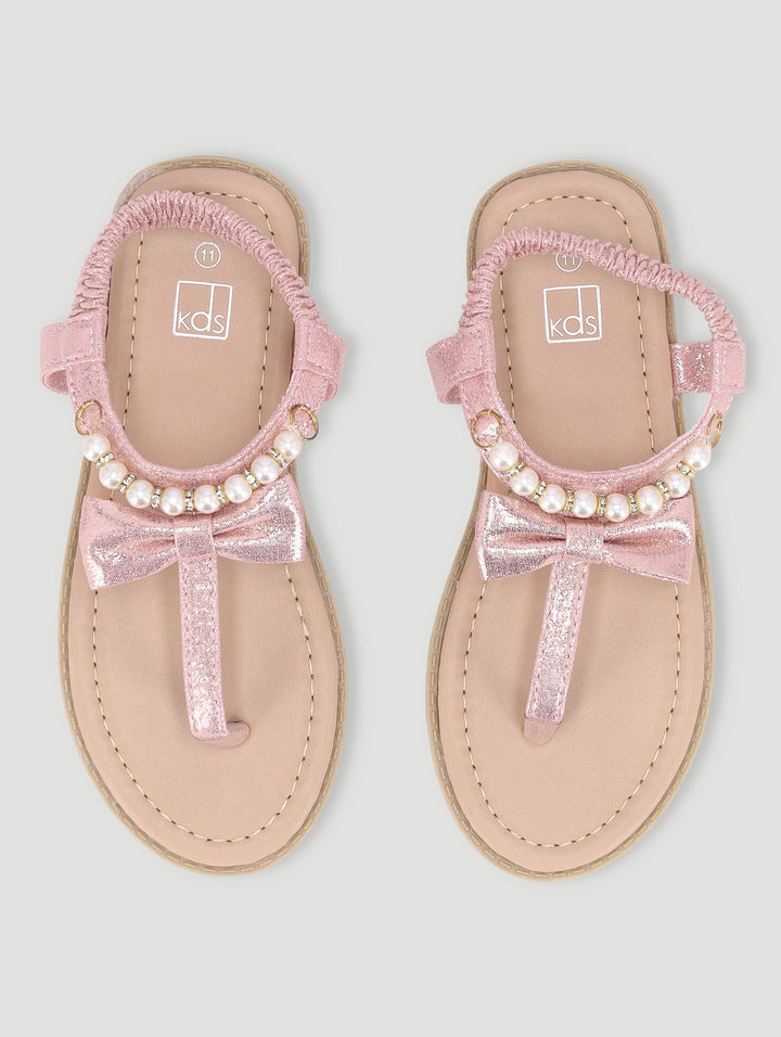 Pre-Girls Pearl Thong Sandal - Pink