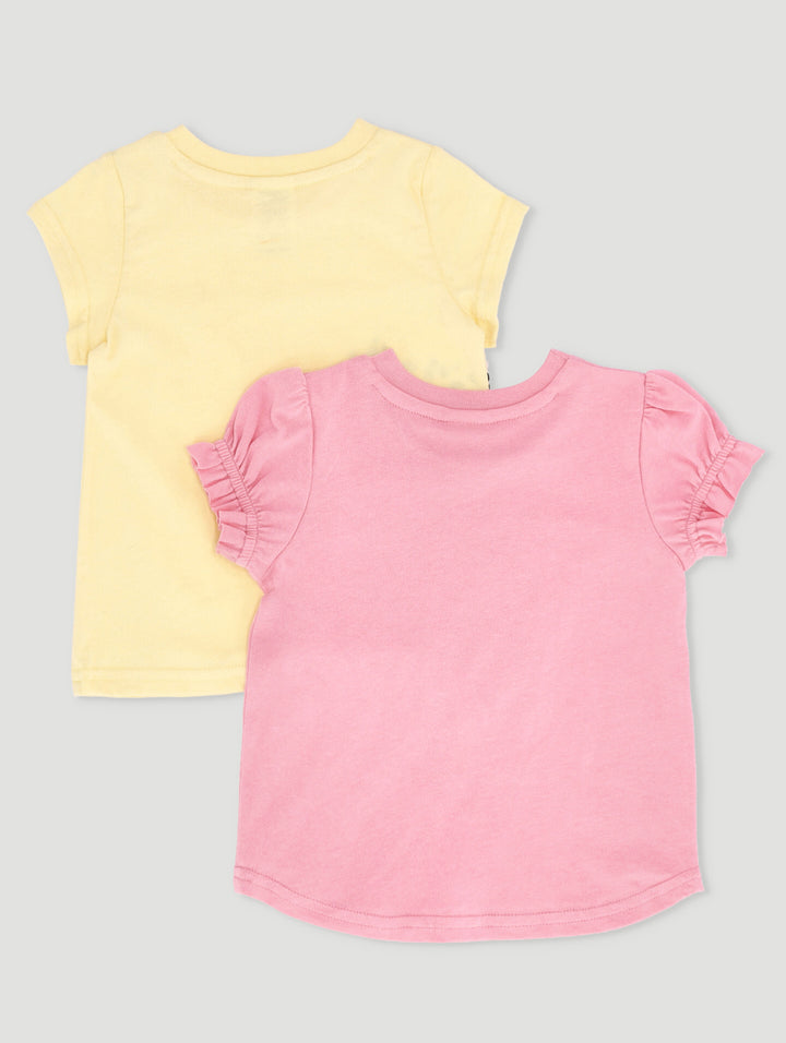 Baby Girls 2 Pack Lovely Kitty Tees - Yellow