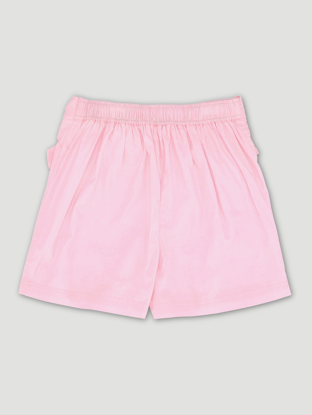 Girls Pink Poplin Knot Short