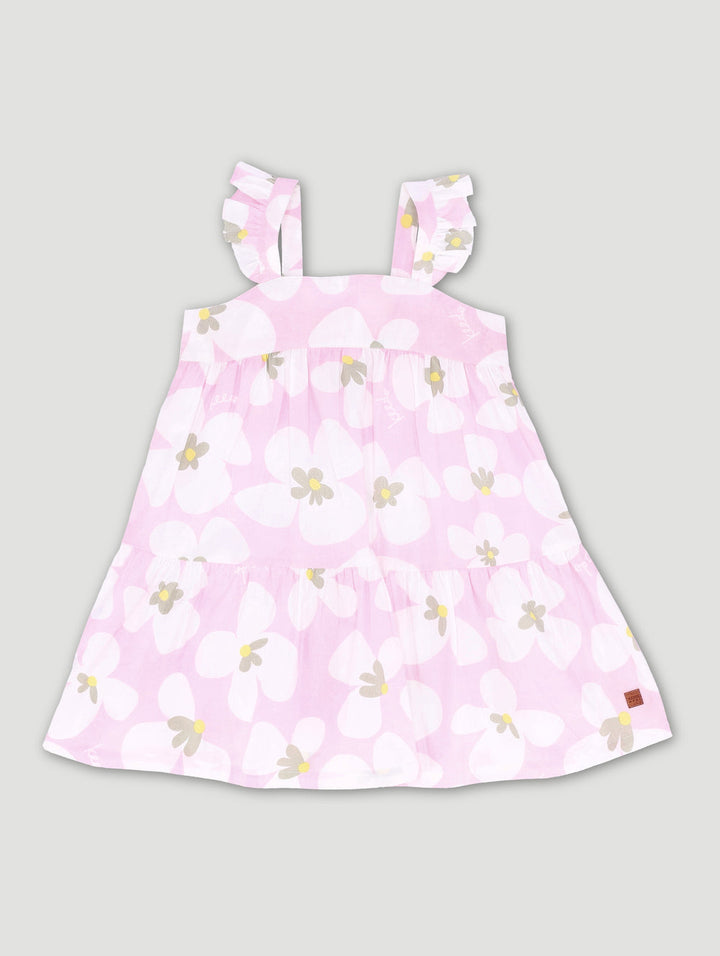 Keedo Pre-Girls Blooms  Tiered Dress - Pink