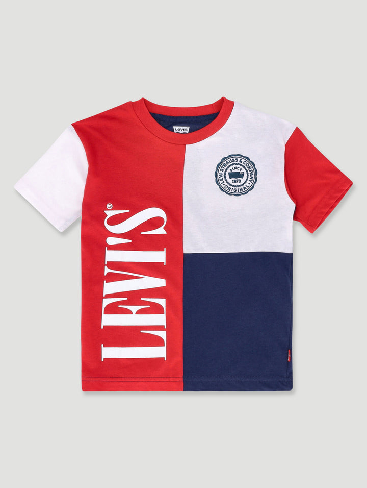 Pre-Boys Colourblock Graphic Tee - Red