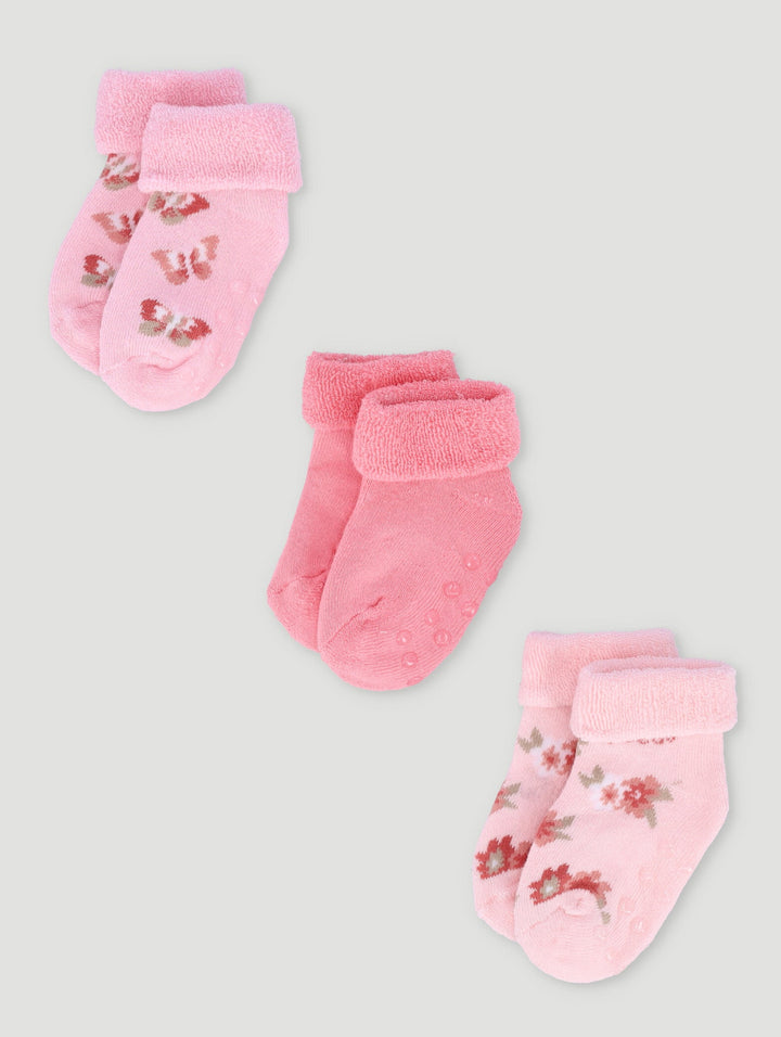 Keedo Kitty Towelling Socks - Pink