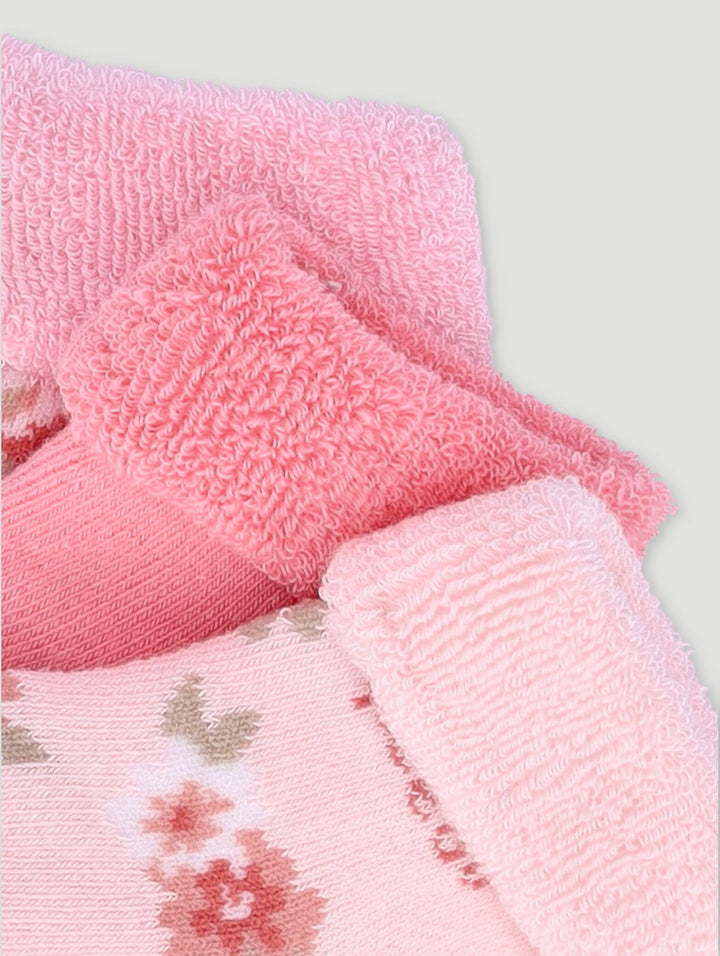 Keedo Kitty Towelling Socks - Pink