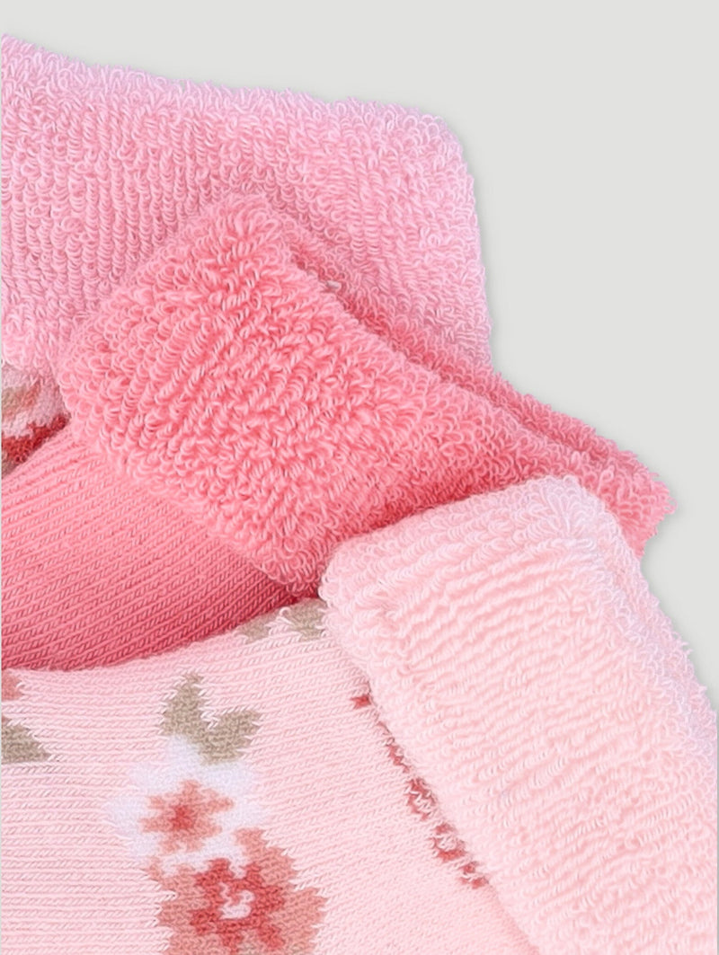 Keedo Kitty Towelling Socks - Pink