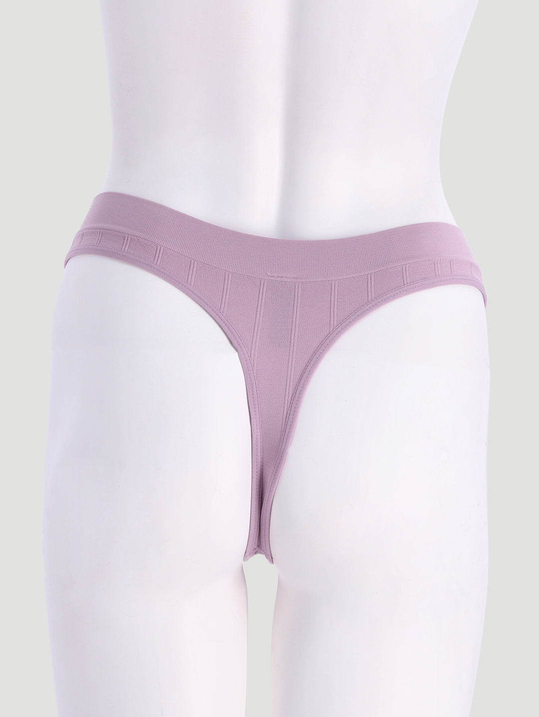 3 Pack Seamless Thong Panties - Lavender/Goat/Black