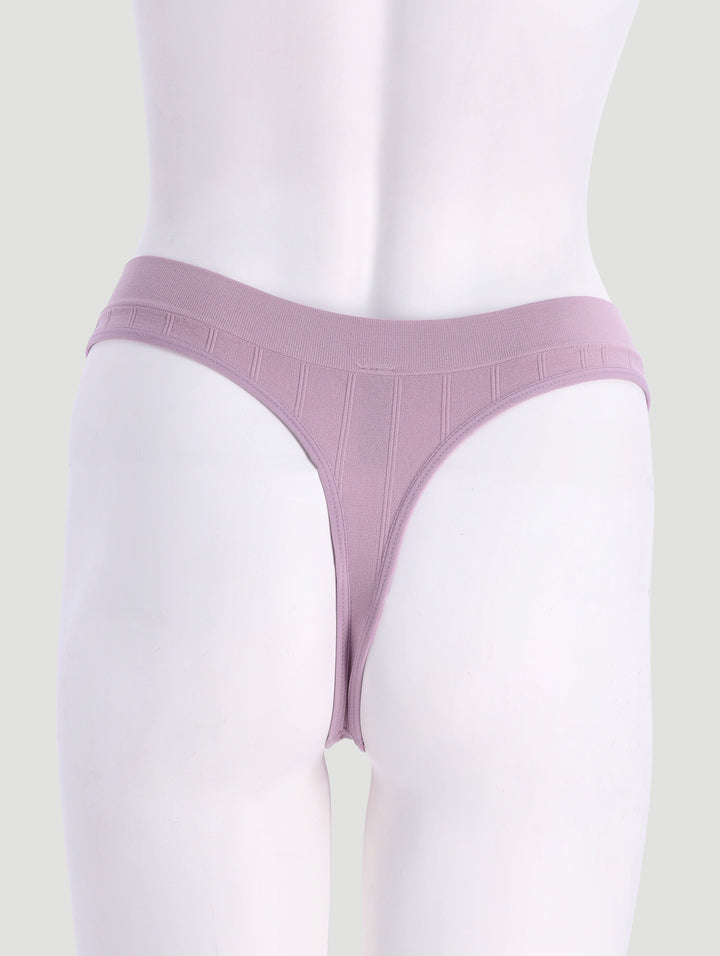 3 Pack Seamless Thong Panties - Lavender/Goat/Black