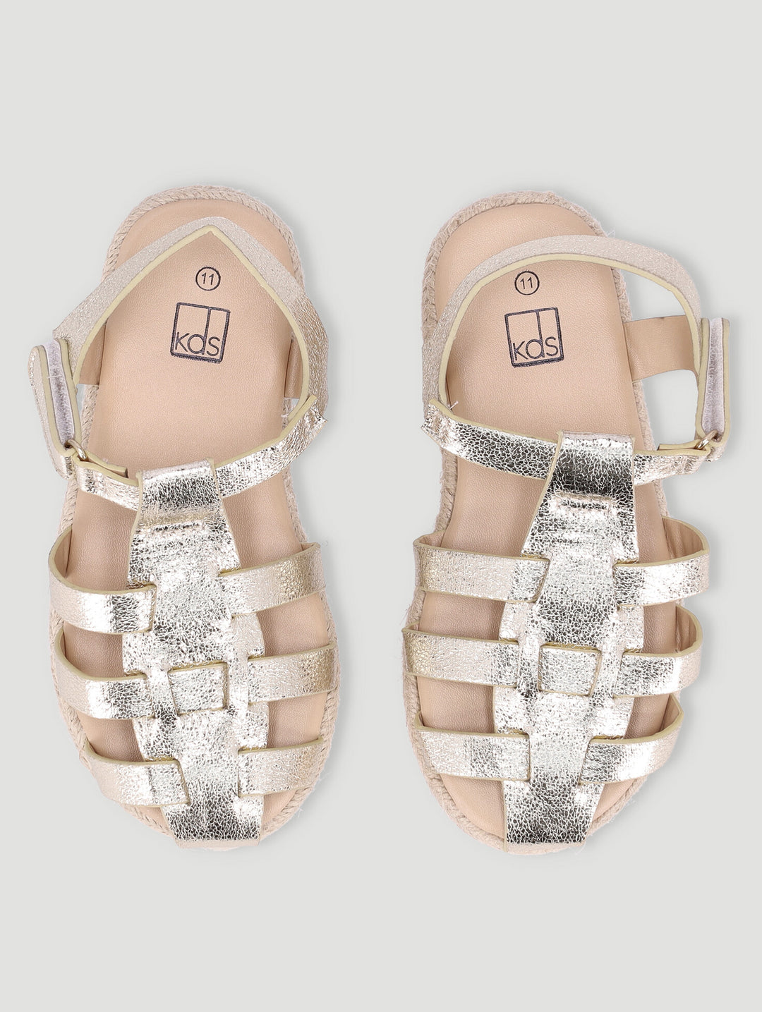 Pre-Girls Caged Espadrille Sandal - Gold