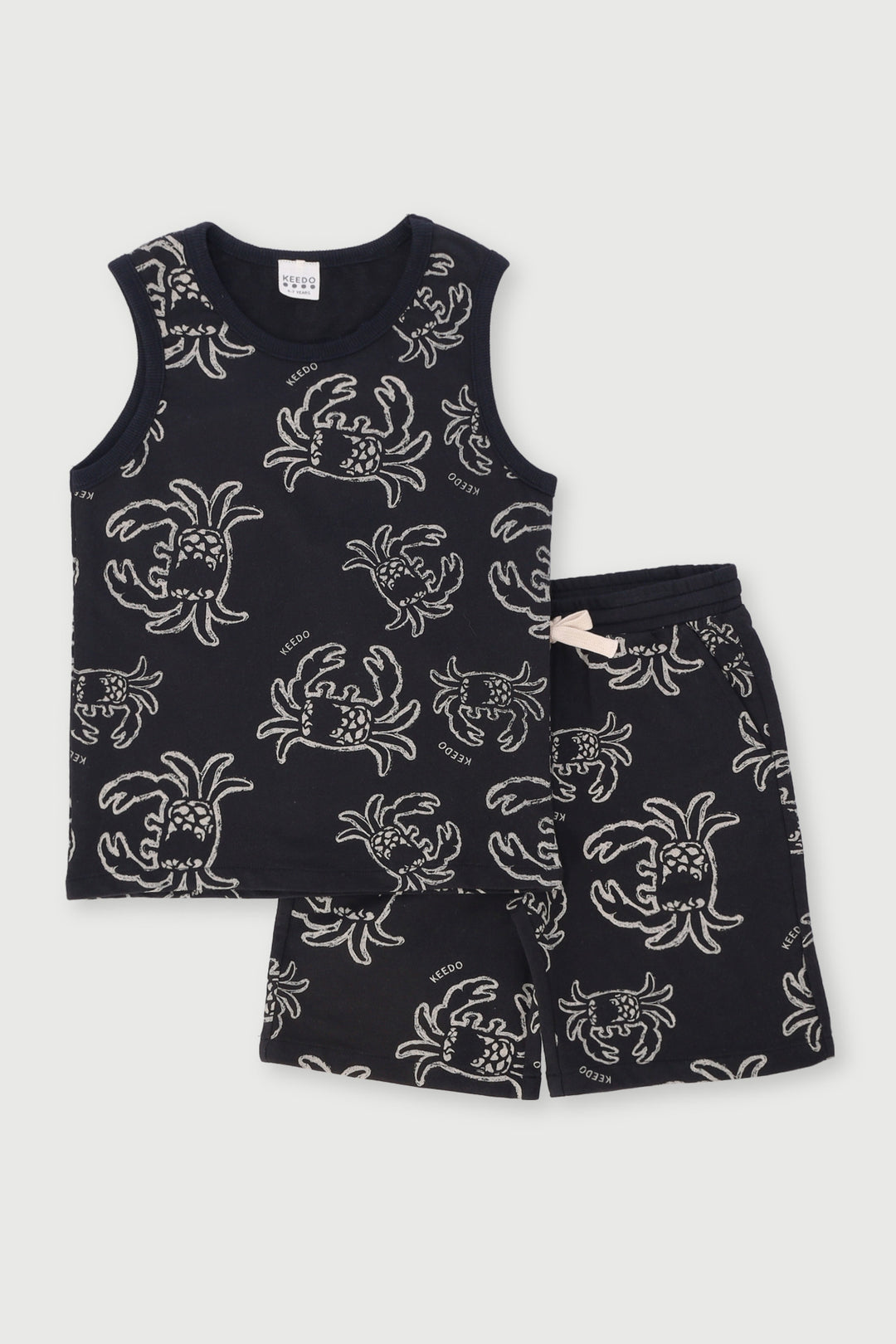 Keedo Boys Seaside Vest & Short Set - Black
