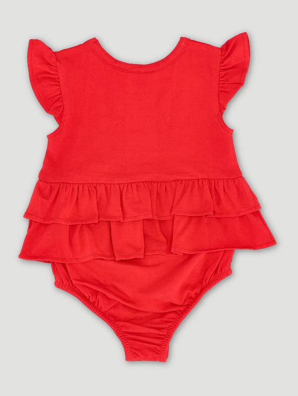 Keedo Baby Girls Christmas Ruffles Bloomer - Red