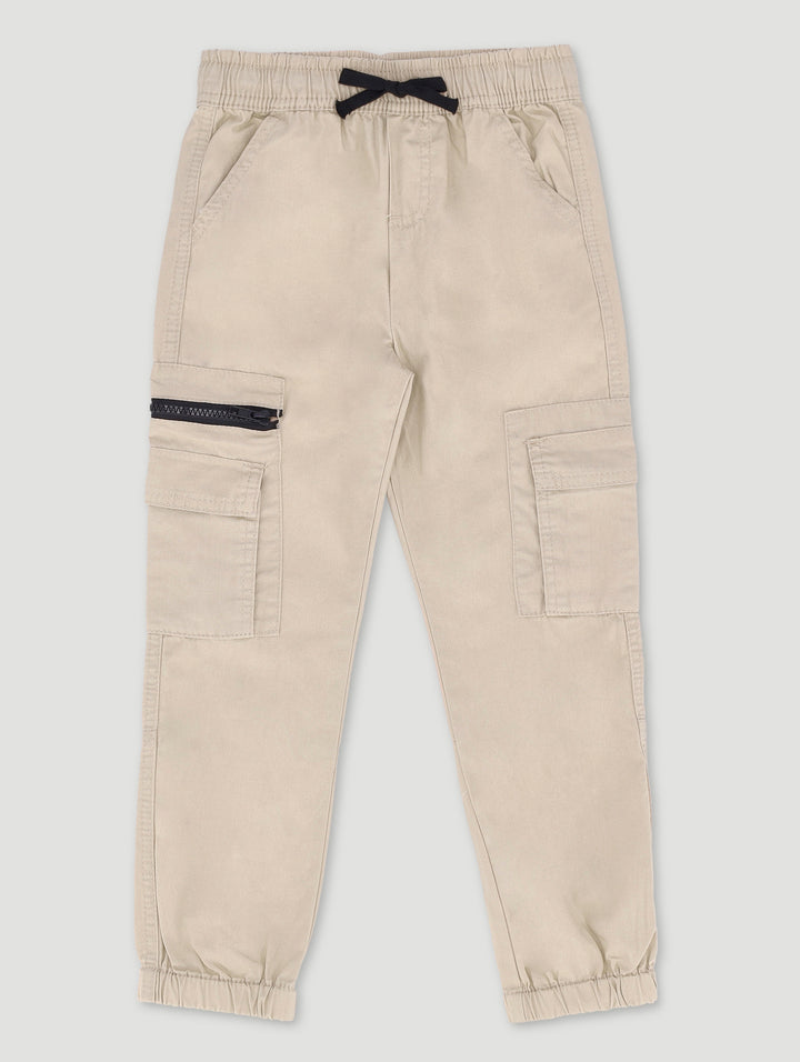 Pre-Boys Zip Cargo Jogger - Stone