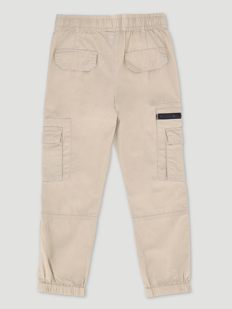 Pre-Boys Zip Cargo Jogger - Stone