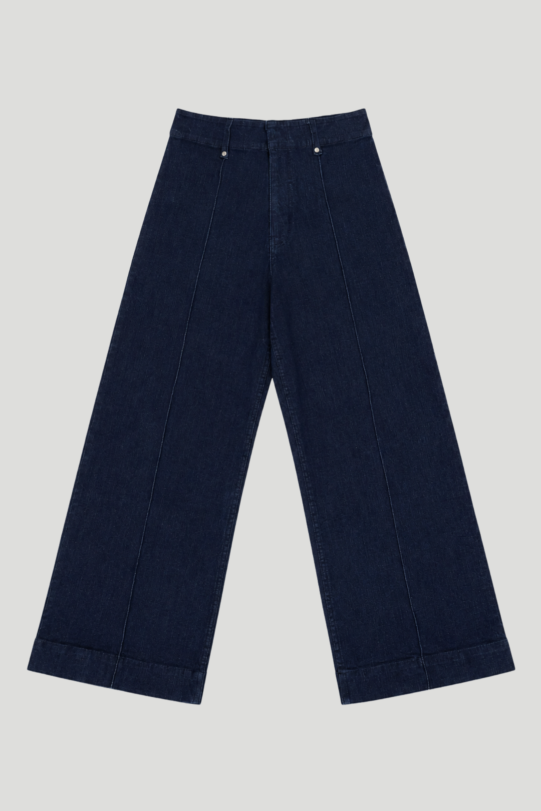 No Pocket Tailored Hirise Wide Leg Denim - Raw Wash