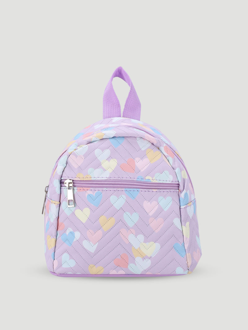 Pre-Girls Mini Heart Backpack - Lilac Pearly