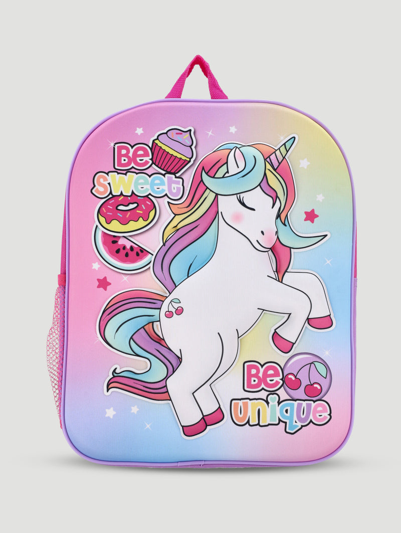 Pre-Girls Unicorn Debossed Backpack - Pink