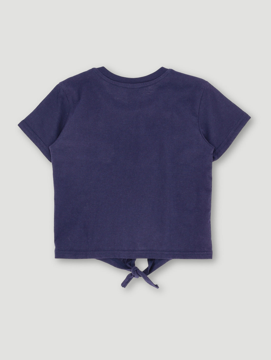 Pre- Girls Front Tie Unicorn Tee - Navy
