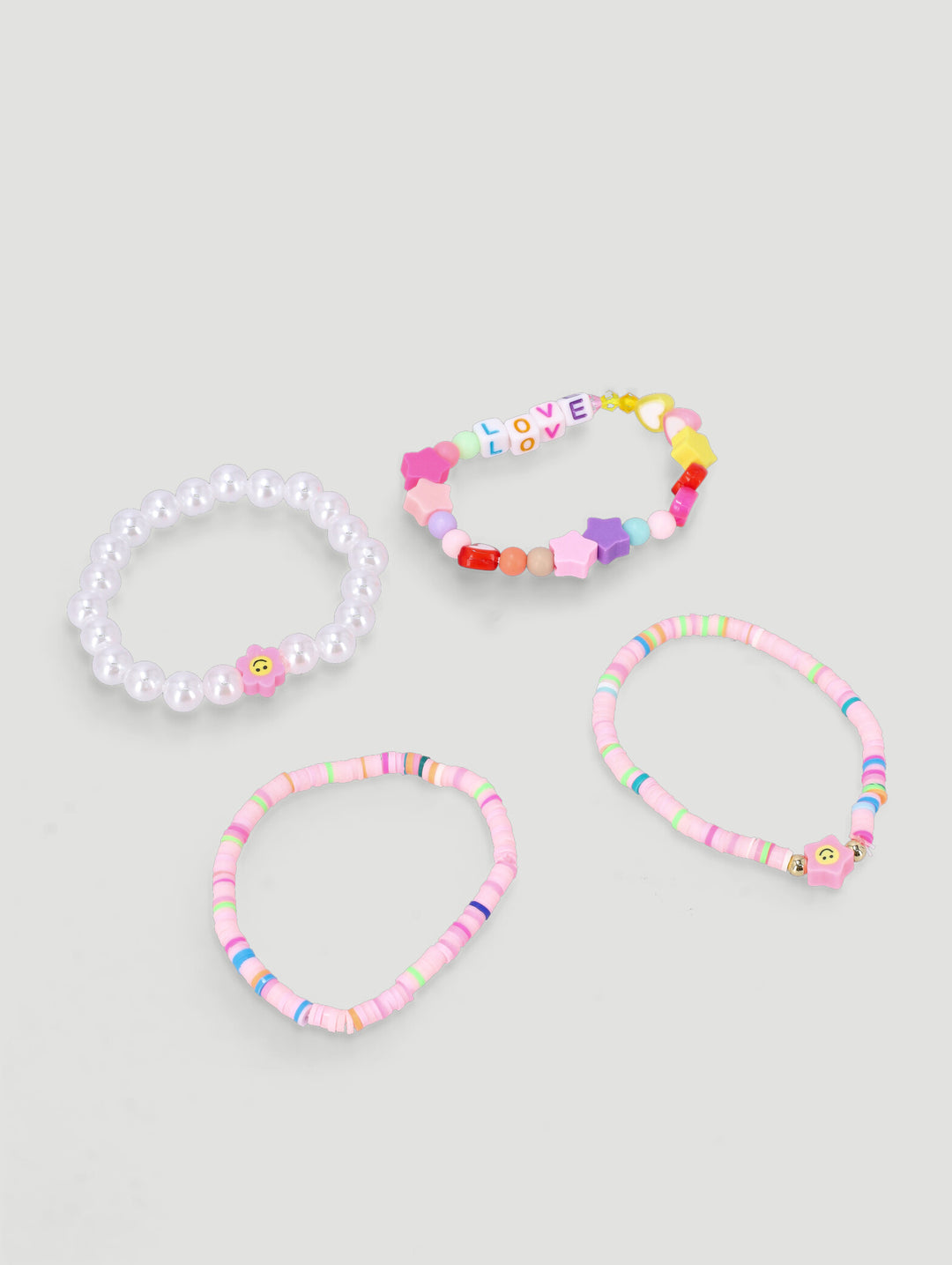 Pre-Girls 4 Pack Flower Beaded Wristwear - Multi