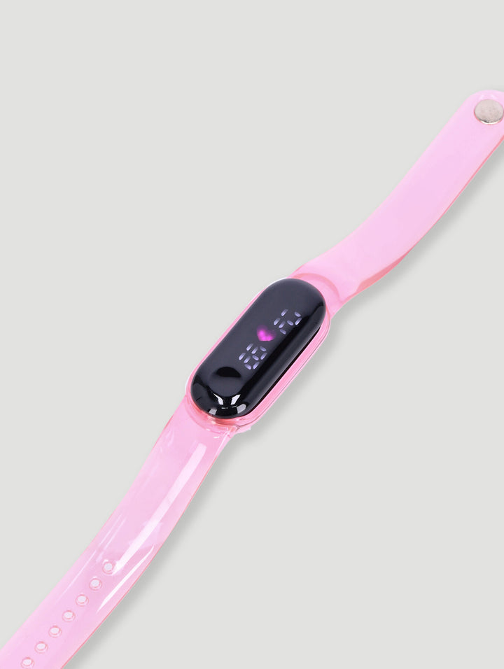 Pre-Girls Heart Led Watch - Pink