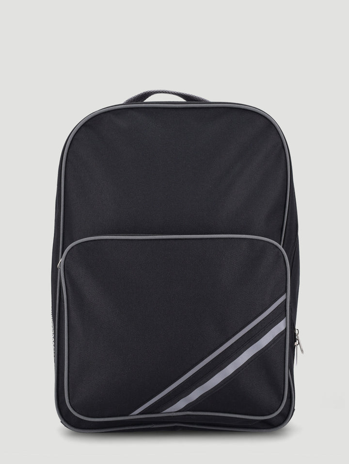 Plain Large School Backpack - Black