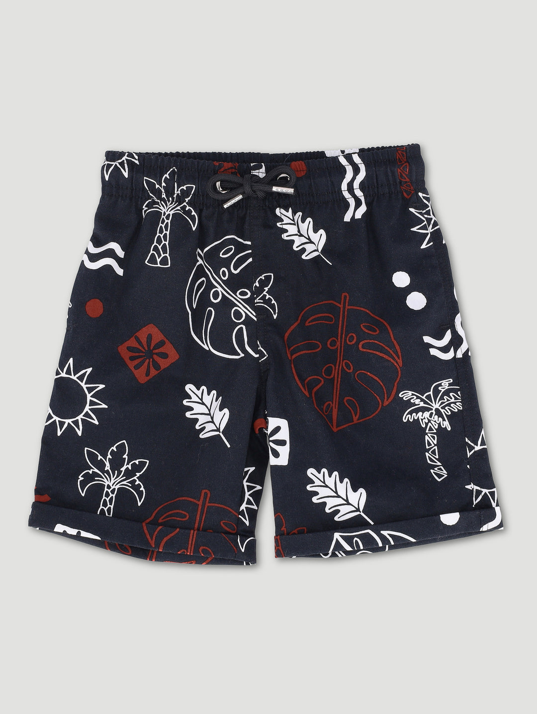 Pre-Boys Print Woven Shorts - Black