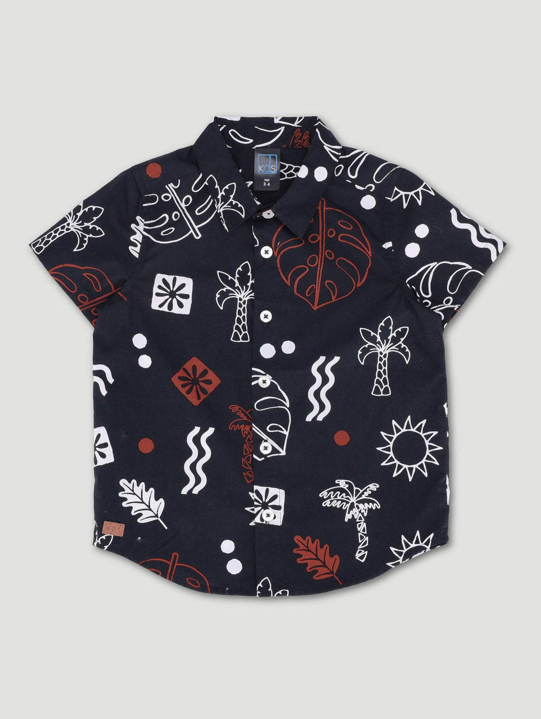 Pre-Boys Print Woven Shirt - Black