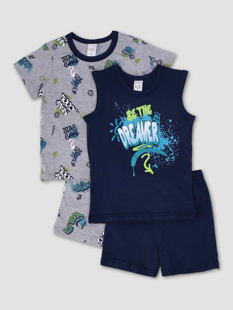 Pre-Boys 2 Pack Be The Dreamer Sleep Set - Navy