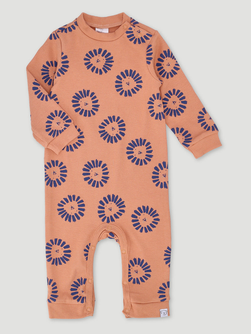Baby Boys Lion Print Knit Sleepsuit