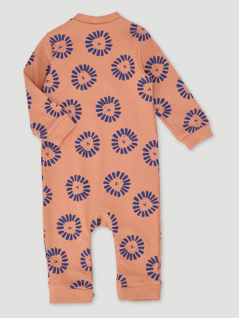 Baby Boys Lion Print Knit Sleepsuit