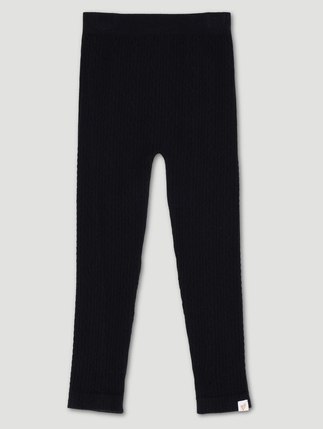 Pre-Girls Cable Knit Bottoms - Black