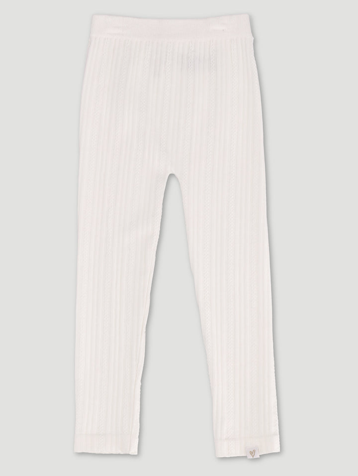 Pre-Girls Cable Knit Bottoms - Cream