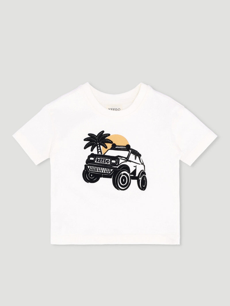 Keedo Baby Boys Printed Safari Tee - White