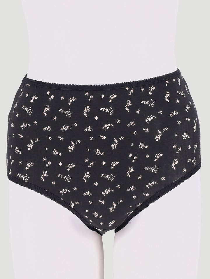 3 Pack Cotton Stretch Brief Panties - Black/Peach/White