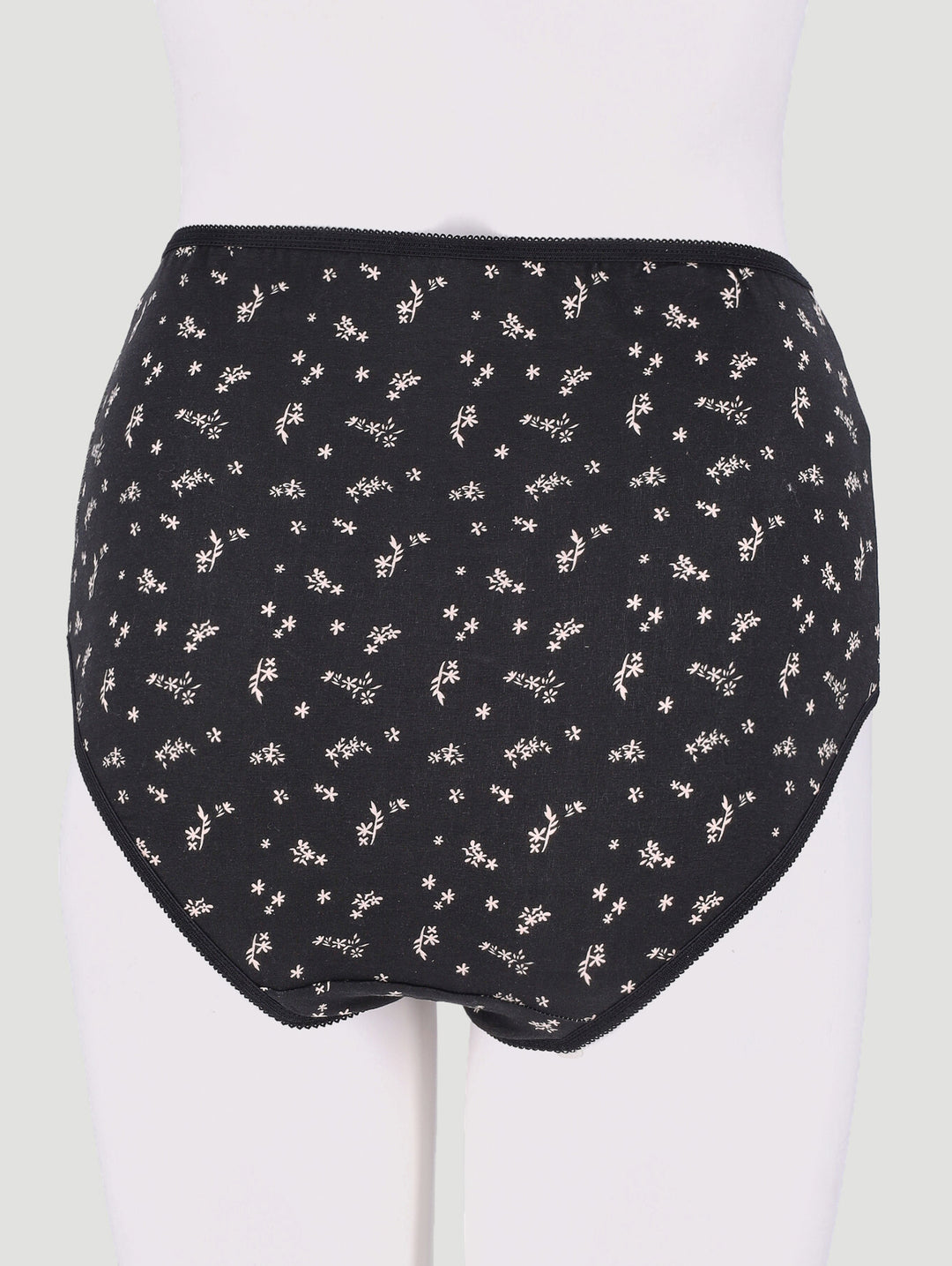 3 Pack Cotton Stretch Brief Panties - Black/Peach/White