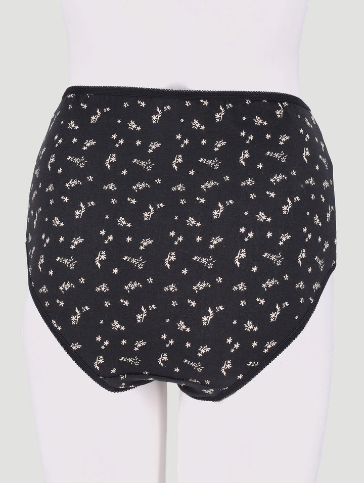 3 Pack Cotton Stretch Brief Panties - Black/Peach/White