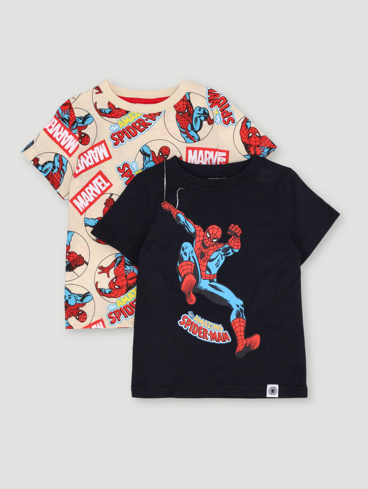 Pre- Boys 2 Pack Spiderman Tees - Stone