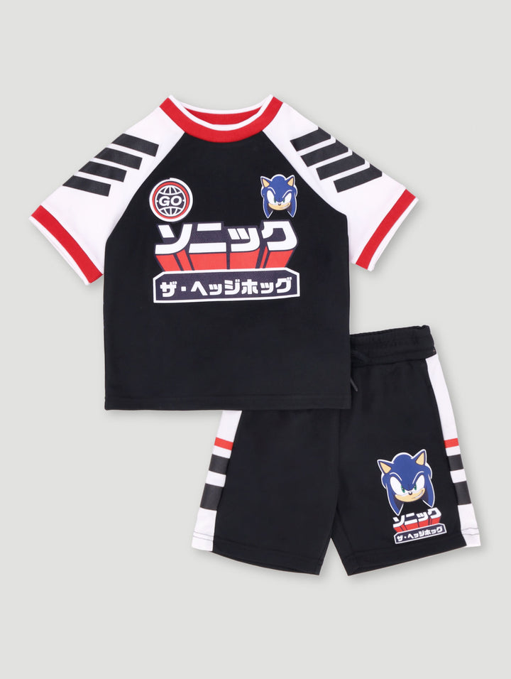 Pre-Boys Colourblock Sonic Team Top - Black/White