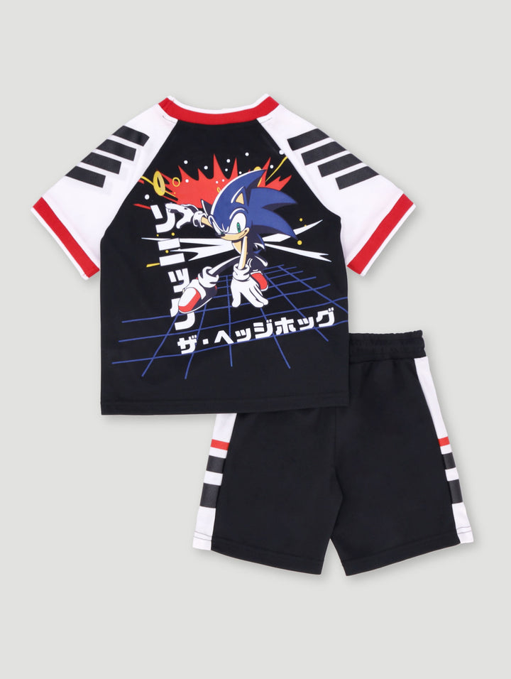 Pre-Boys Colourblock Sonic Team Top - Black/White