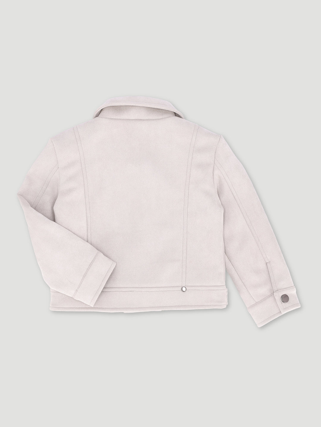 Pre-Girls Suede Biker Jacket - Stone