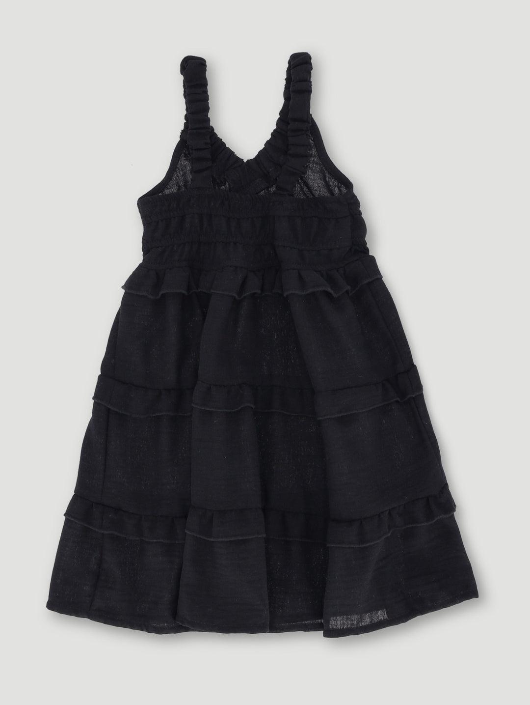Pre- Girls Black Rouched Dress - Black