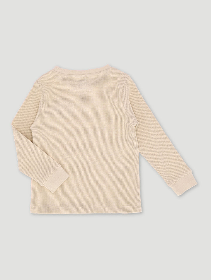 Pre-Boys Long Sleeve Waffle Tee - Stone