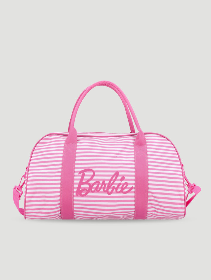 Barbie Candy Stripe Holdall Bag - Pink