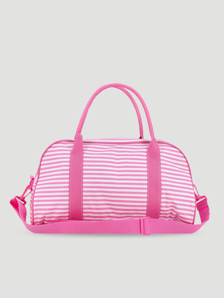 Barbie Candy Stripe Holdall Bag - Pink