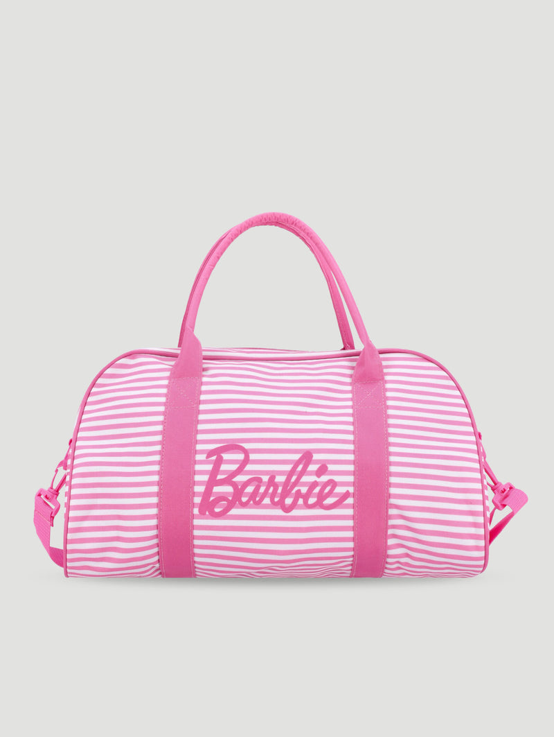 Barbie Candy Stripe Holdall Bag - Pink