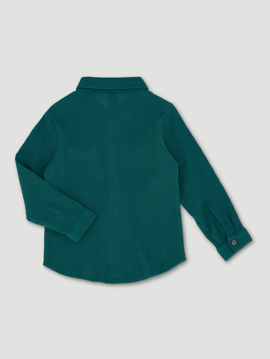 Pre-Boys Waffle Button Up Pocket Tee - Teal