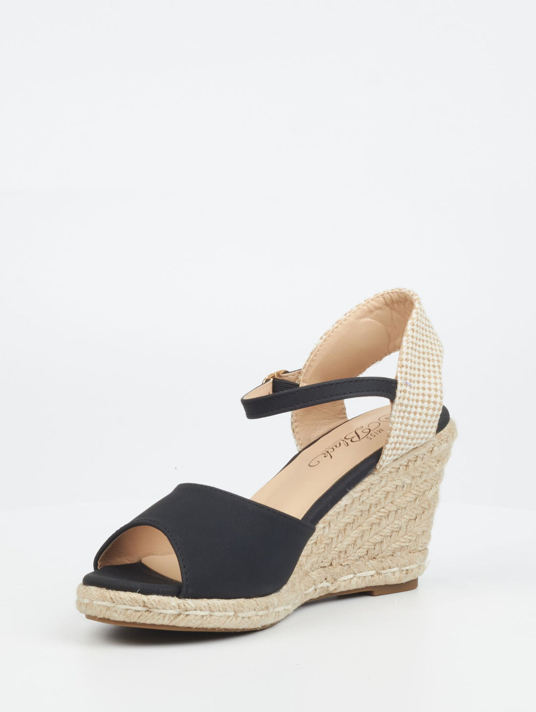 Jojo 2 Espadrille Wedge Heel - Black