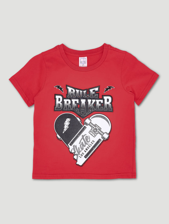 Pre-Boys Embroidered Skate Heart Tee - Red