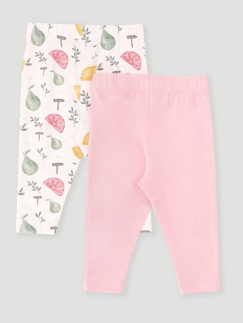 Keedo Baby Girls 2 Pack Fruit Legging - Pink