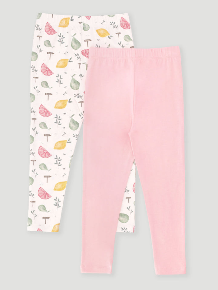 Keedo Girls 2 Pack Fruit Print Legging - Pink